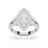 1.83 CT Marquis Cut Halo Lab Diamond Ring